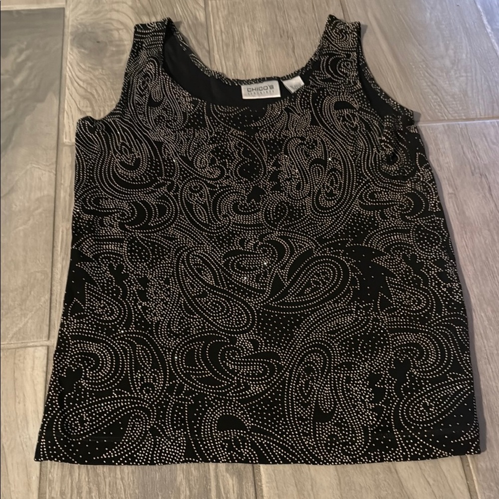Black and White Sleeveless Top